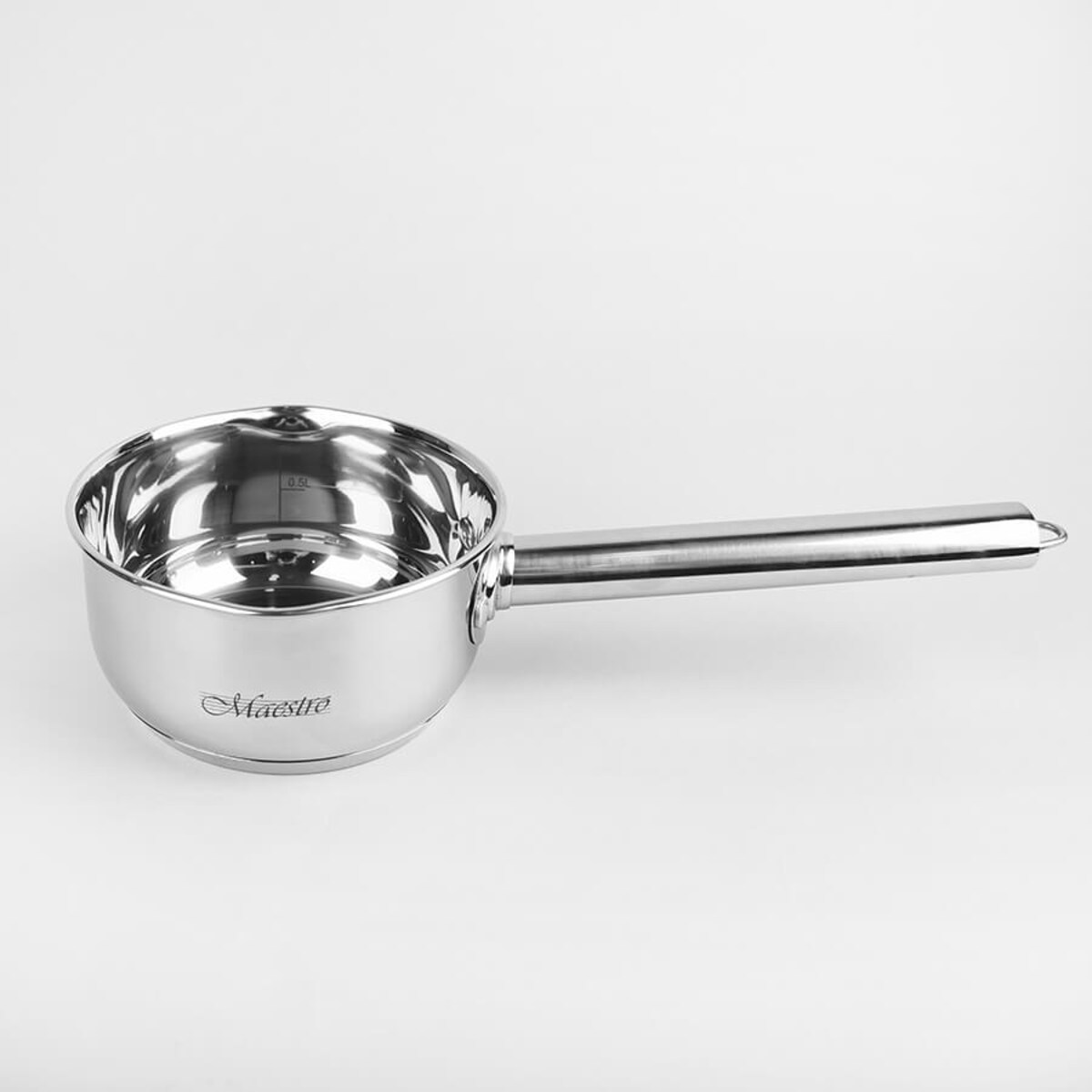 Rondel stalowy z pokrywką na indukcję gaz mały 14cm 1.0L MAESTRO