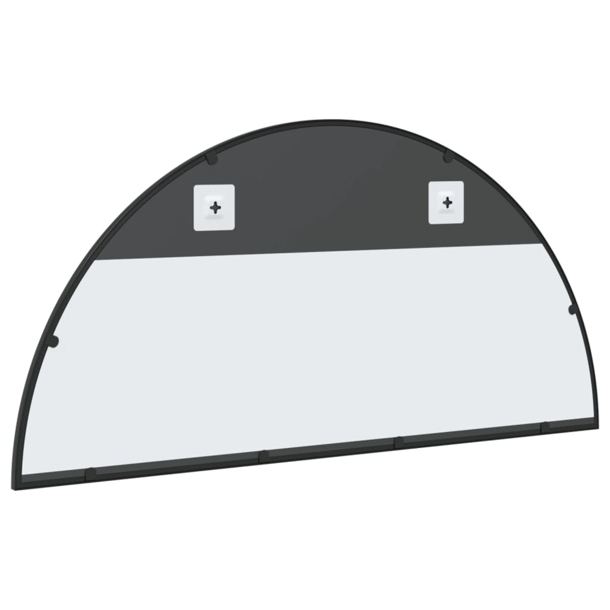 vidaXL Lustro ścienne, czarne, 100x50 cm, zakończone łukiem, żelazo