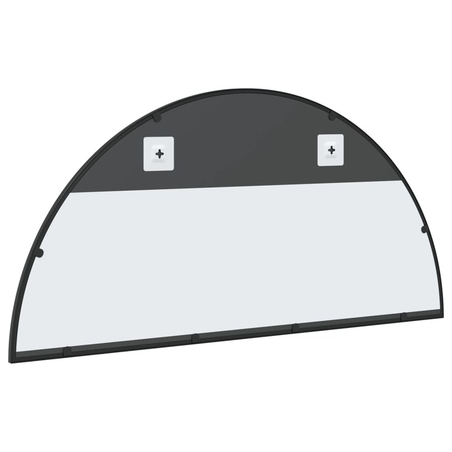 vidaXL Lustro ścienne, czarne, 100x50 cm, zakończone łukiem, żelazo