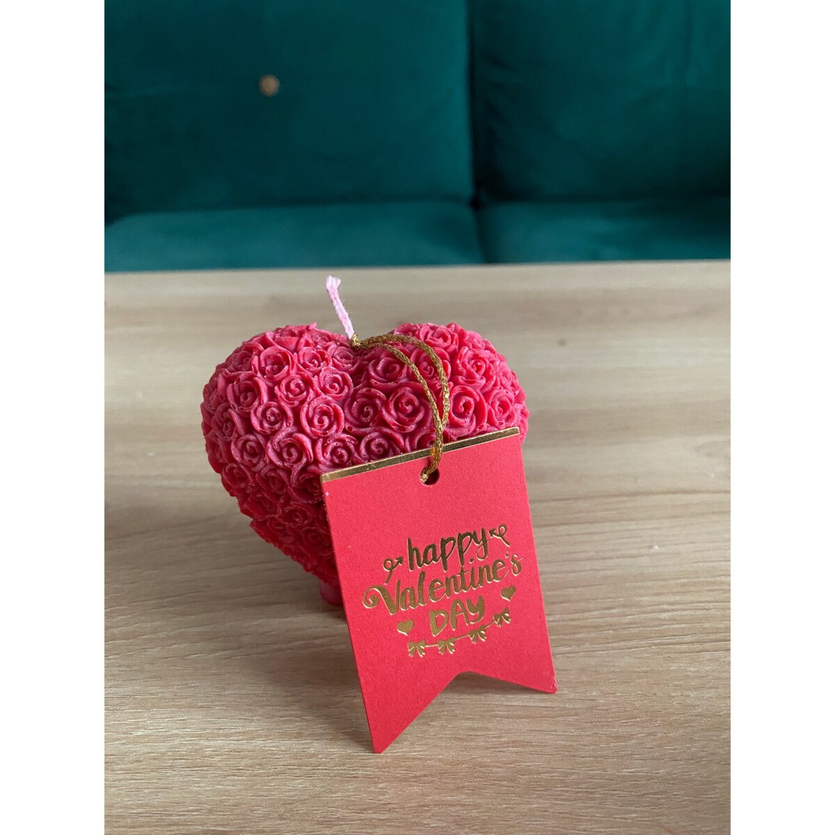 Świeca sojowa serce różane czerwone zapachowe Lemon Paczula Wanilia