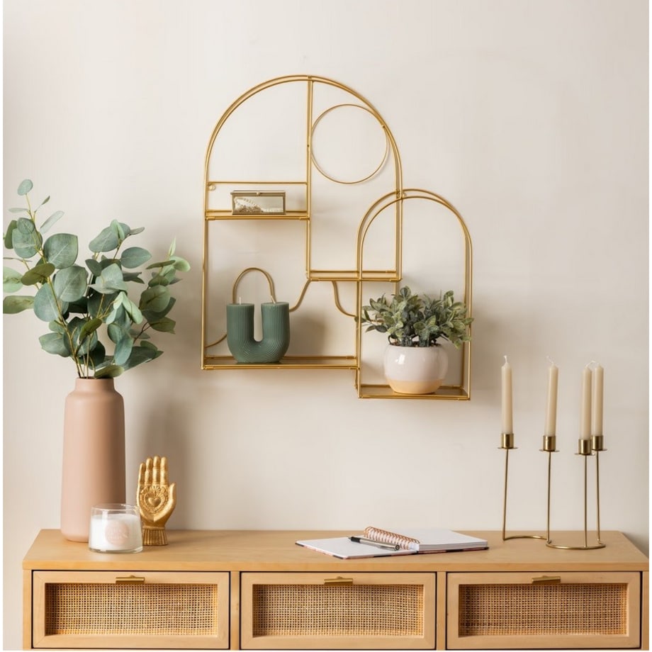 Półka metalowa złota Giulia 50x50 cm