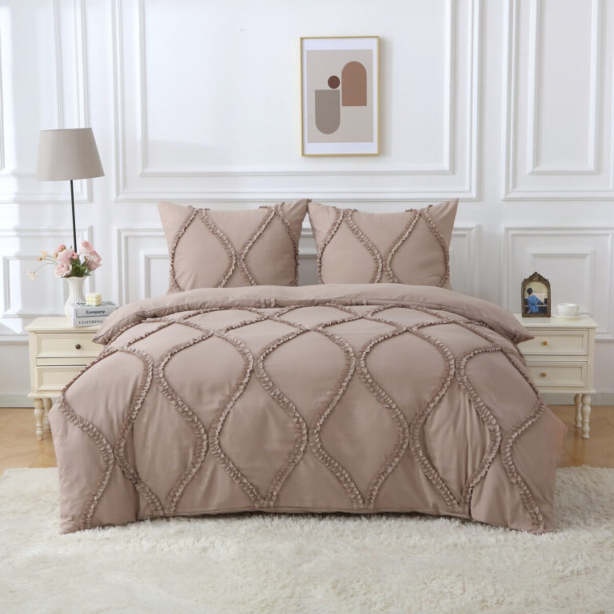 Pościel "royal" 200x220cm mikrofibra beż