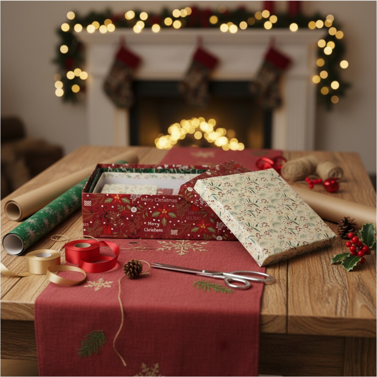 Pudełka Na Prezent Zestaw Pudełek Świąteczne 3 Rozmiary Kolorowe