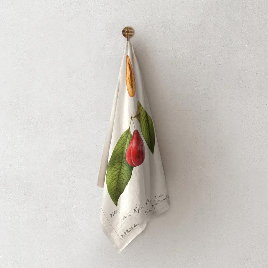 Lniany ręcznik kuchenny - śliwka
