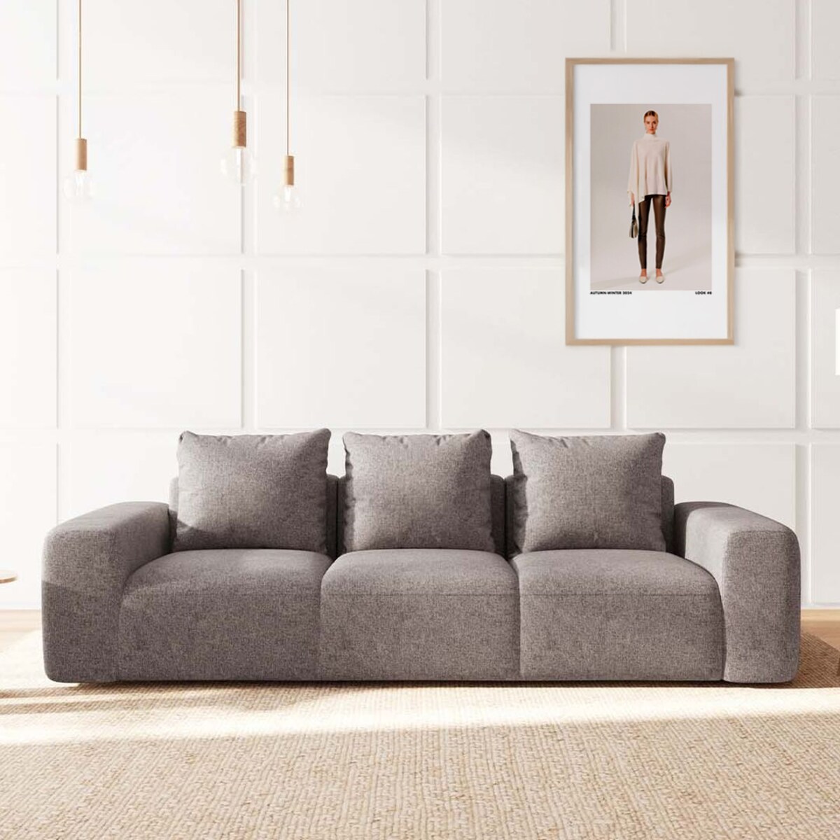 Monce Sofa 3 osobowa jasnoszara