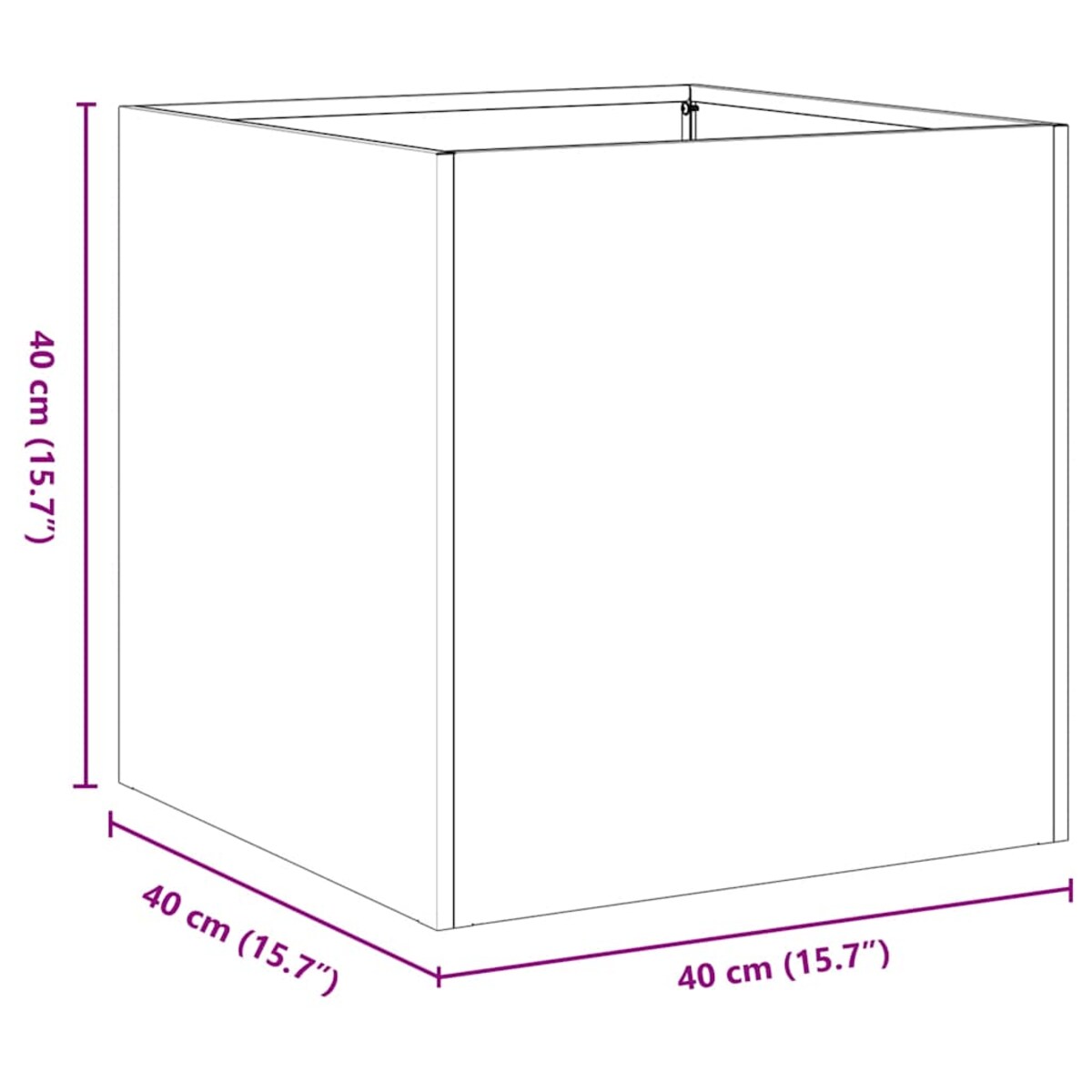 vidaXL Doniczka 40x40x40 cm Stal nierdzewna