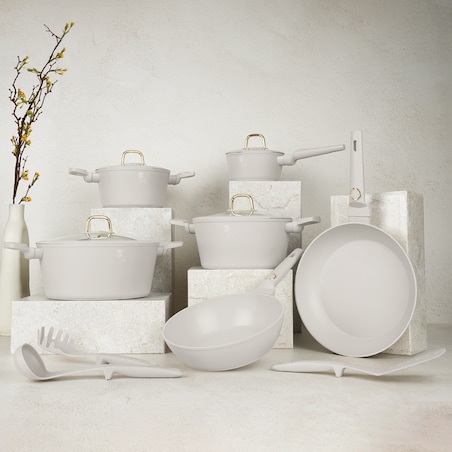 Zestaw 15 el. garnki, patelnie, akcesoria BerlingerHaus Sahara BH-8081