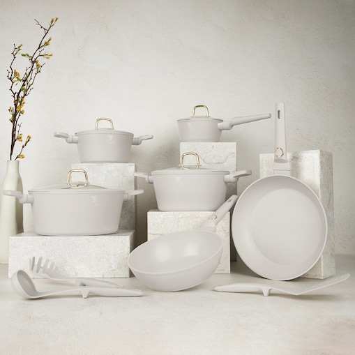 Zestaw 15 el. garnki, patelnie, akcesoria BerlingerHaus Sahara BH-8081