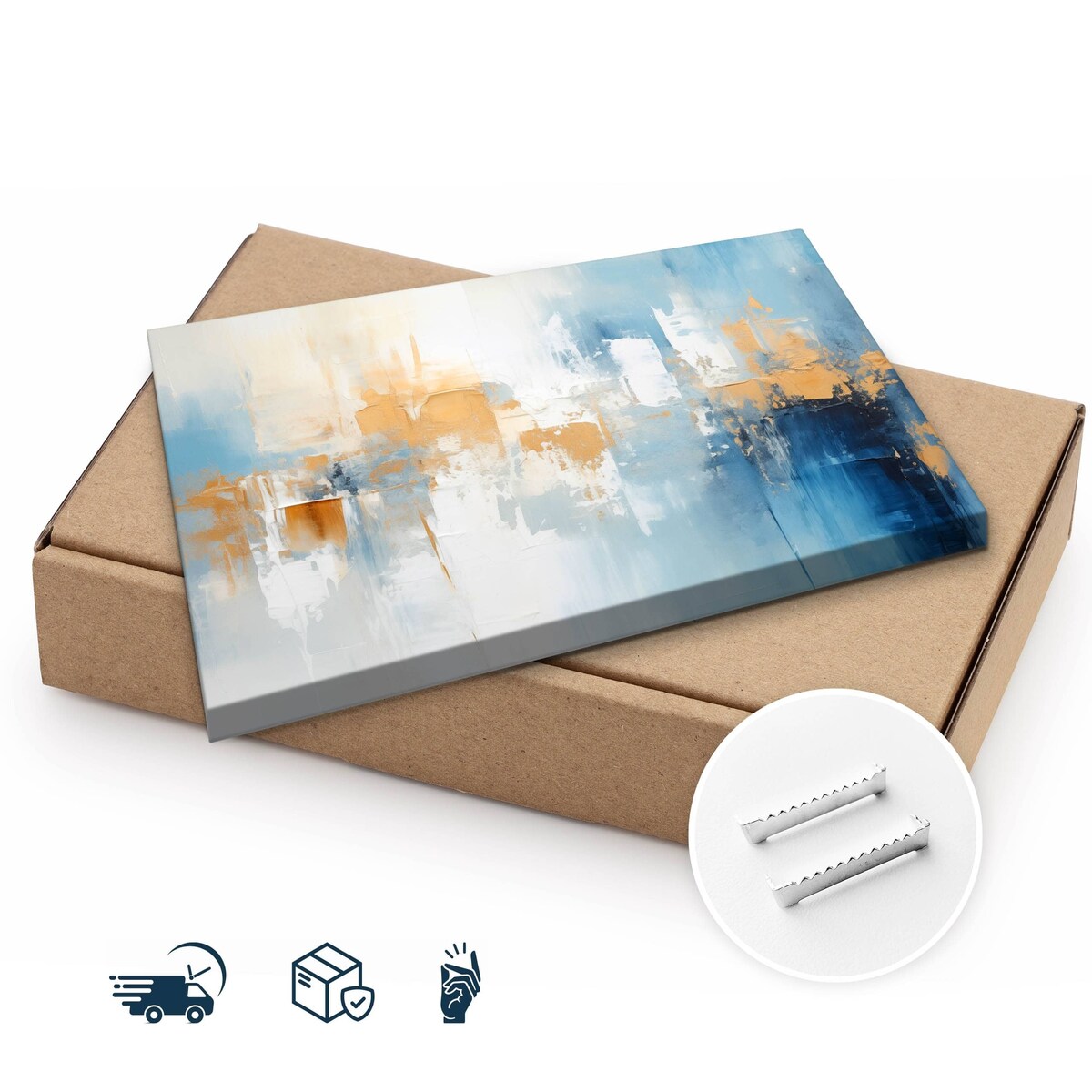 Obraz Na Płótnie Do Salonu Abstrakcja Elementy Złota Styl Glamour 120x80cm