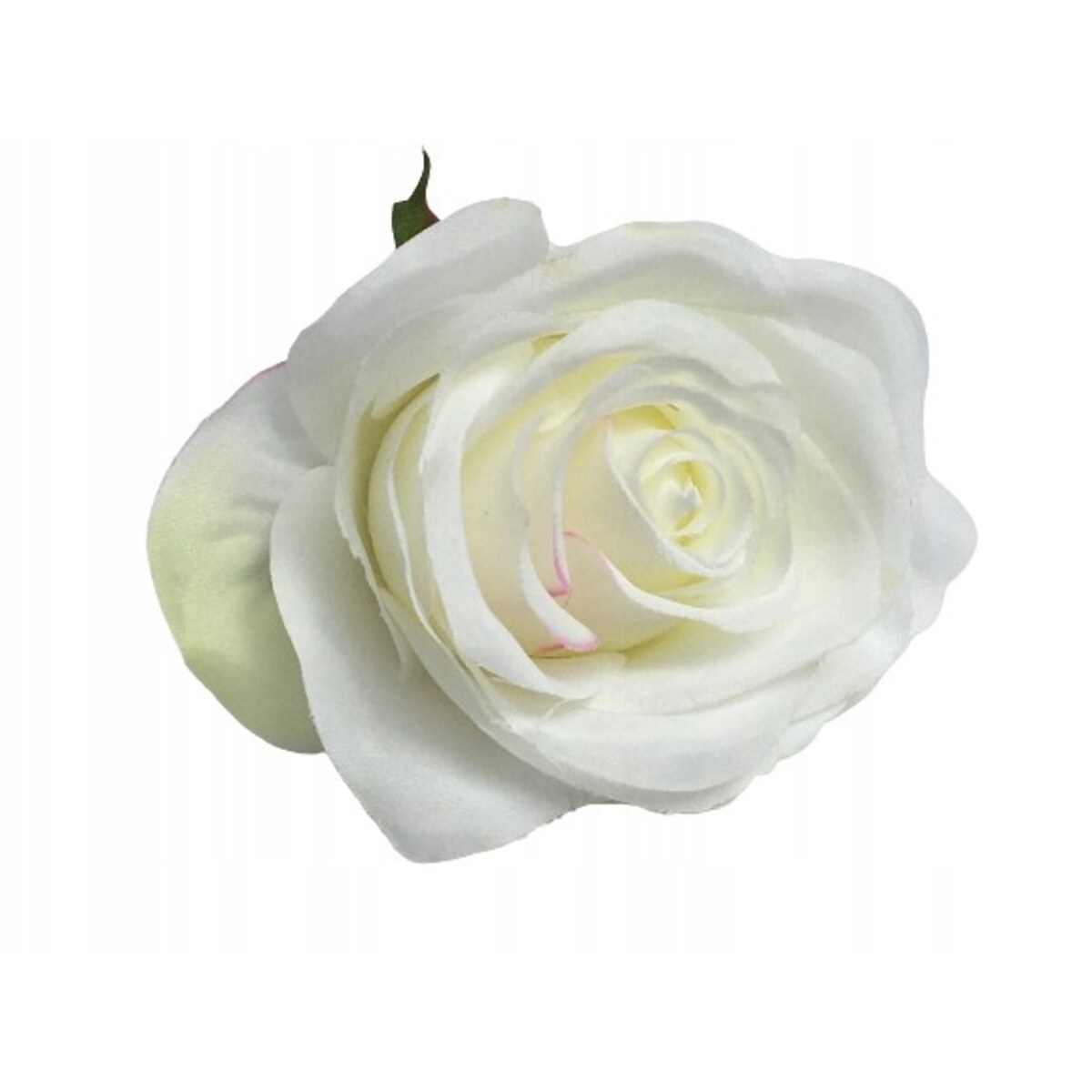 6x RÓŻA SZTUCZNA główka kwiatowa wyrobowa STROIKA biała ładna kompozycja