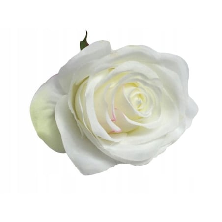 6x RÓŻA SZTUCZNA główka kwiatowa wyrobowa STROIKA biała ładna kompozycja