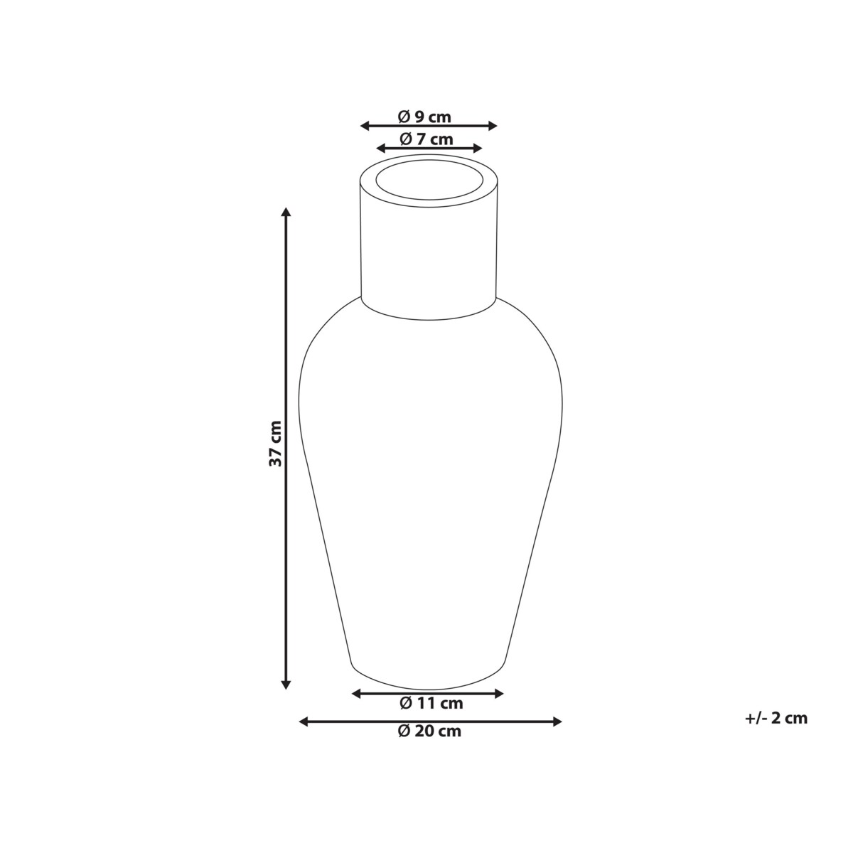Wazon dekoracyjny z terakoty 37 cm pomarańczowy KARFI