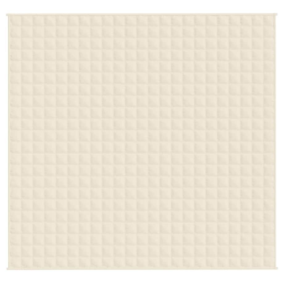 vidaXL Koc obciążeniowy, kremowy, 220x230 cm, 15 kg, tkanina