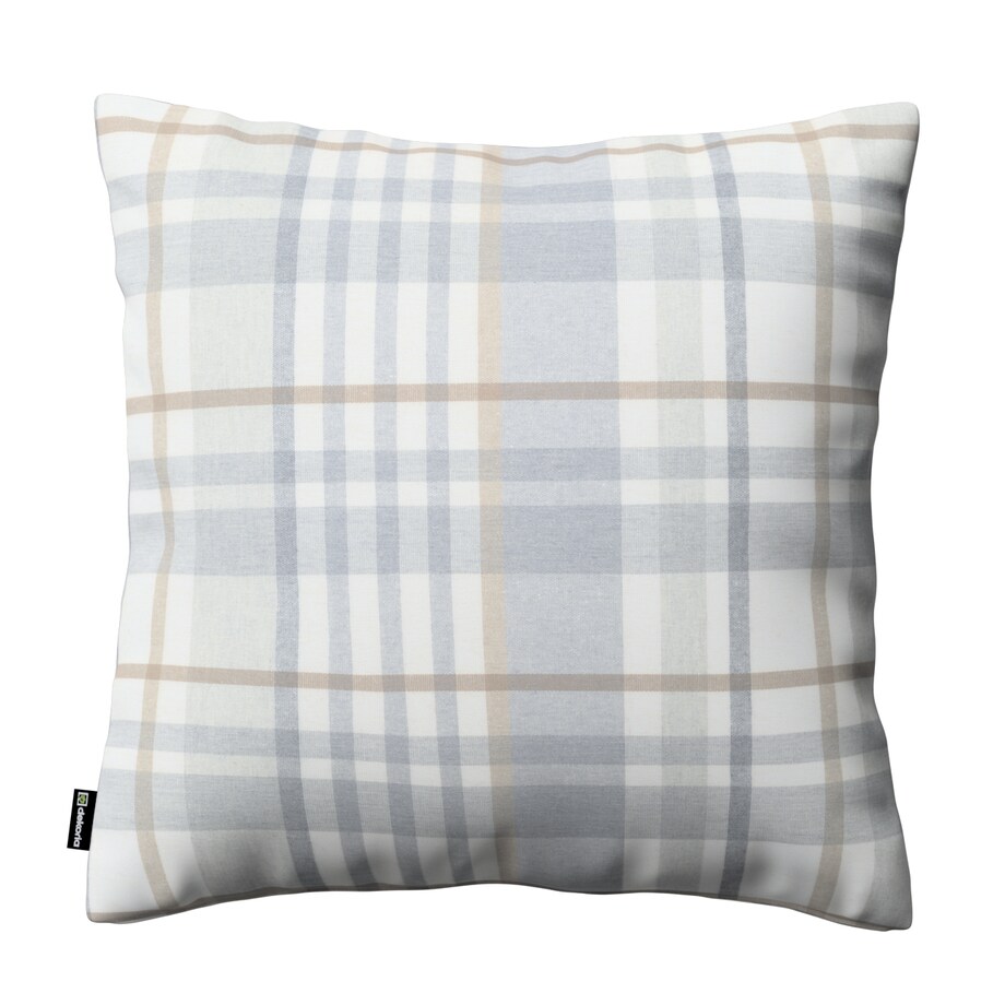 Poszewka Kinga na poduszkę 60x60 kratka beżowo-szary melanż