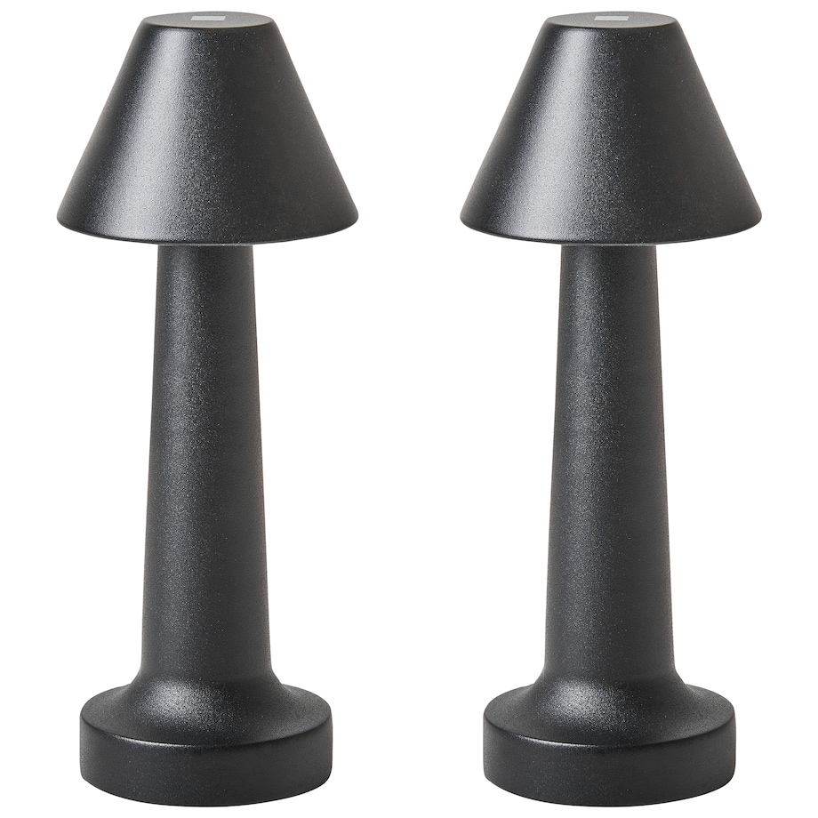 Zestaw 2 bezprzewodowych lamp stołowych LED JOANES Ze ściemniaczem Metal Czarny