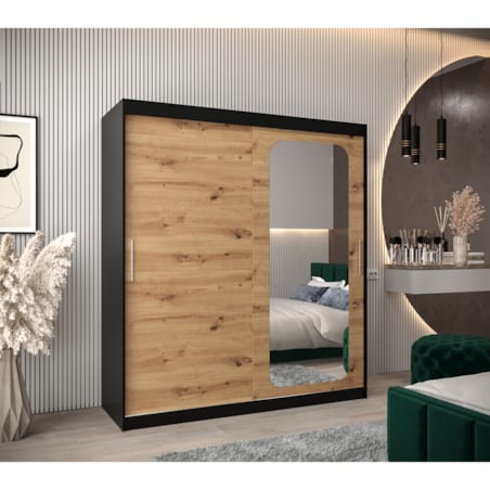 Szafa przesuwna Garderoba PROMO T2 180 czarny/artisan