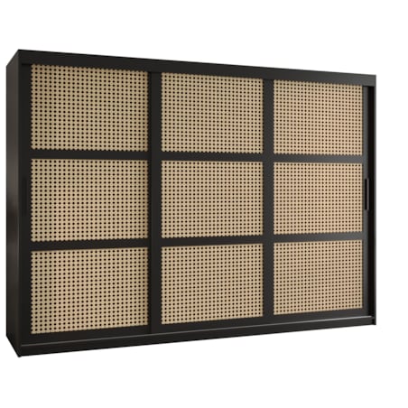 Szafa przesuwna Garderoba PLECIONKA WIEDEŃSKA 250 czarny