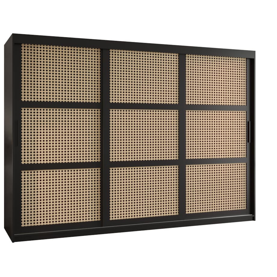 Szafa przesuwna Garderoba PLECIONKA WIEDEŃSKA 250 czarny