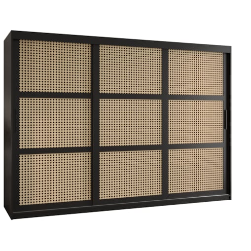 Szafa przesuwna Garderoba PLECIONKA WIEDEŃSKA 250 czarny