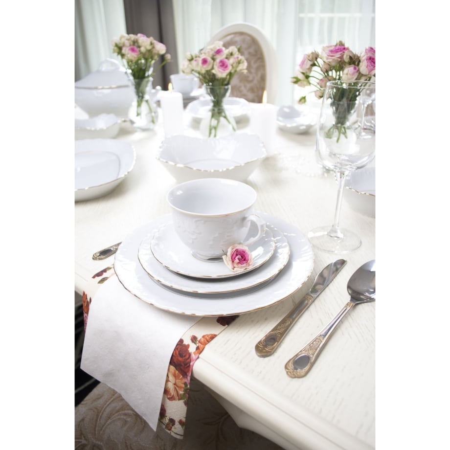 Garnitur do kawy dla 6 osób 18 el. Rococo Złota Linia 3604