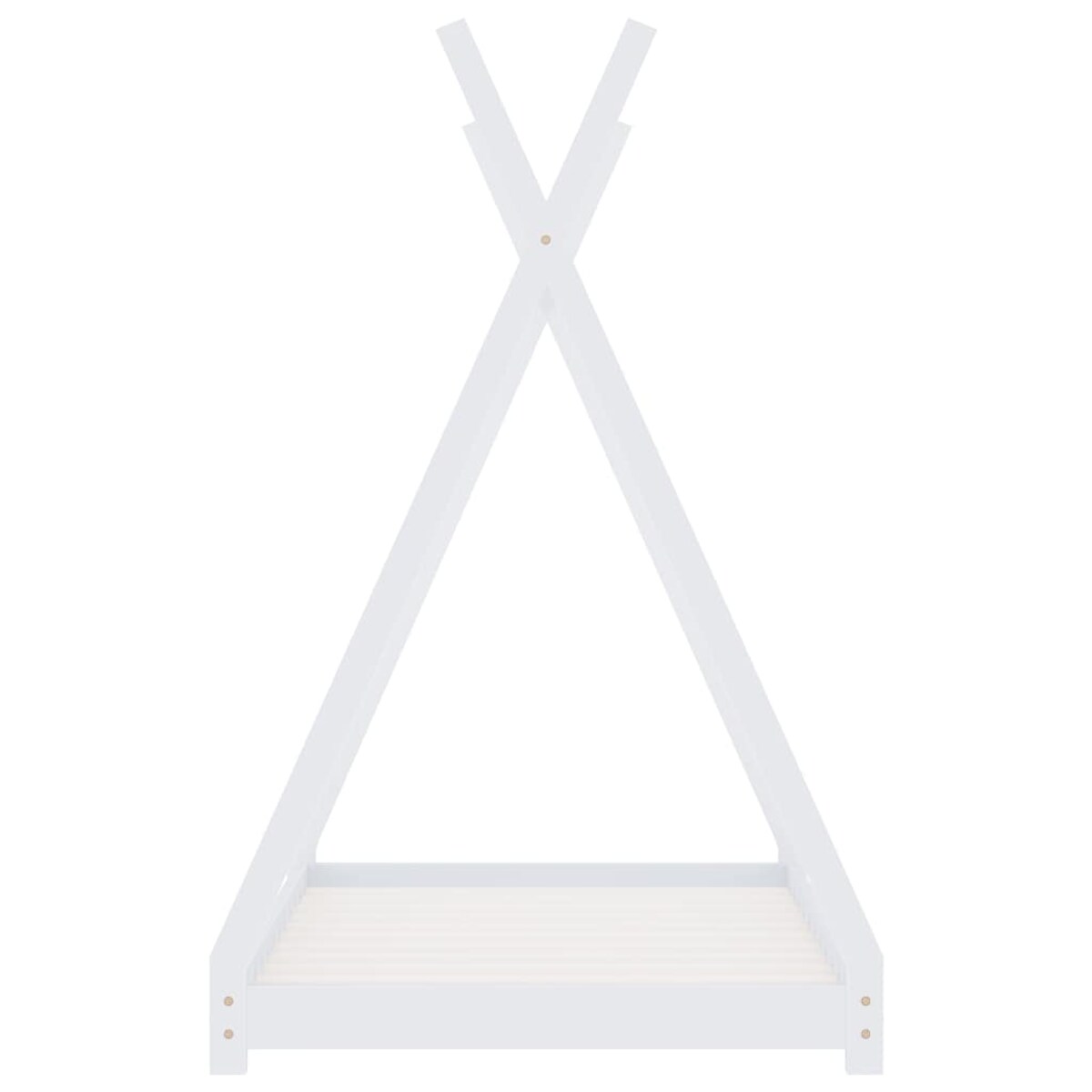 vidaXL Rama łóżka dziecięcego, biała, lite drewno sosnowe, 90 x 200 cm