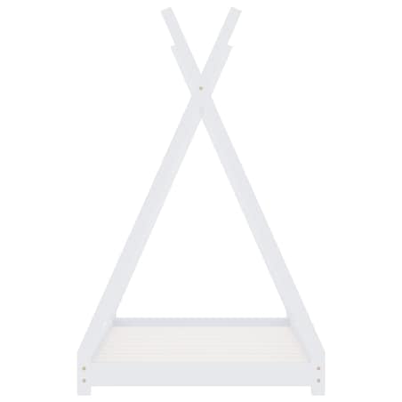 vidaXL Rama łóżka dziecięcego, biała, lite drewno sosnowe, 90 x 200 cm