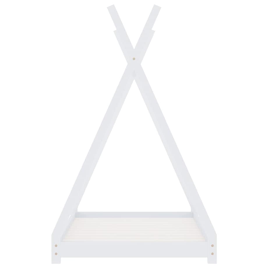 vidaXL Rama łóżka dziecięcego, biała, lite drewno sosnowe, 90 x 200 cm