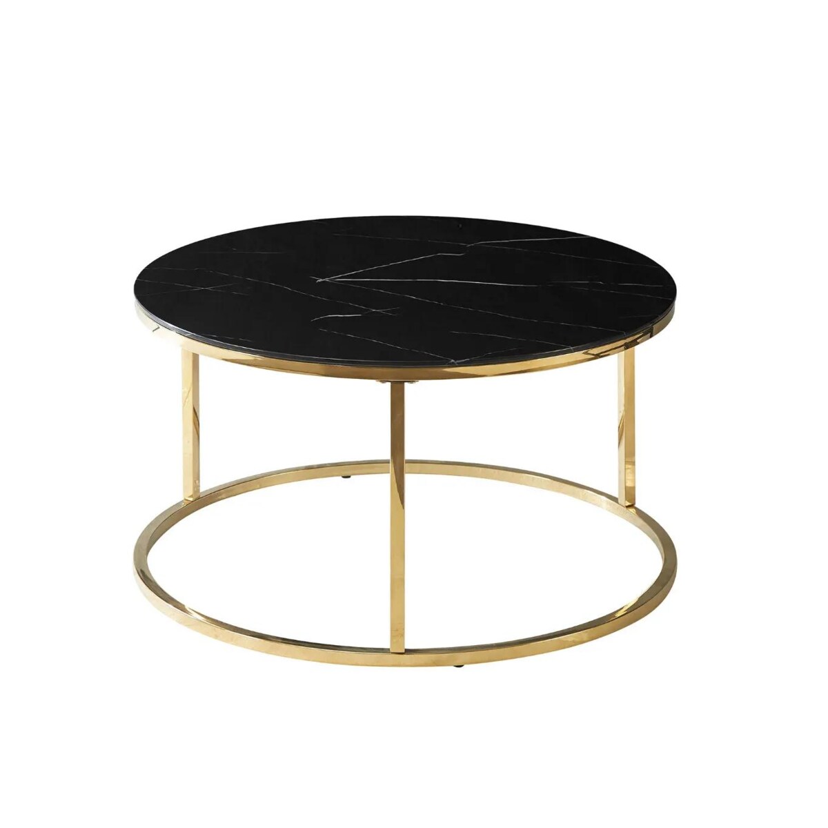 Ława SABINE 80x80 czarny marmur/złota