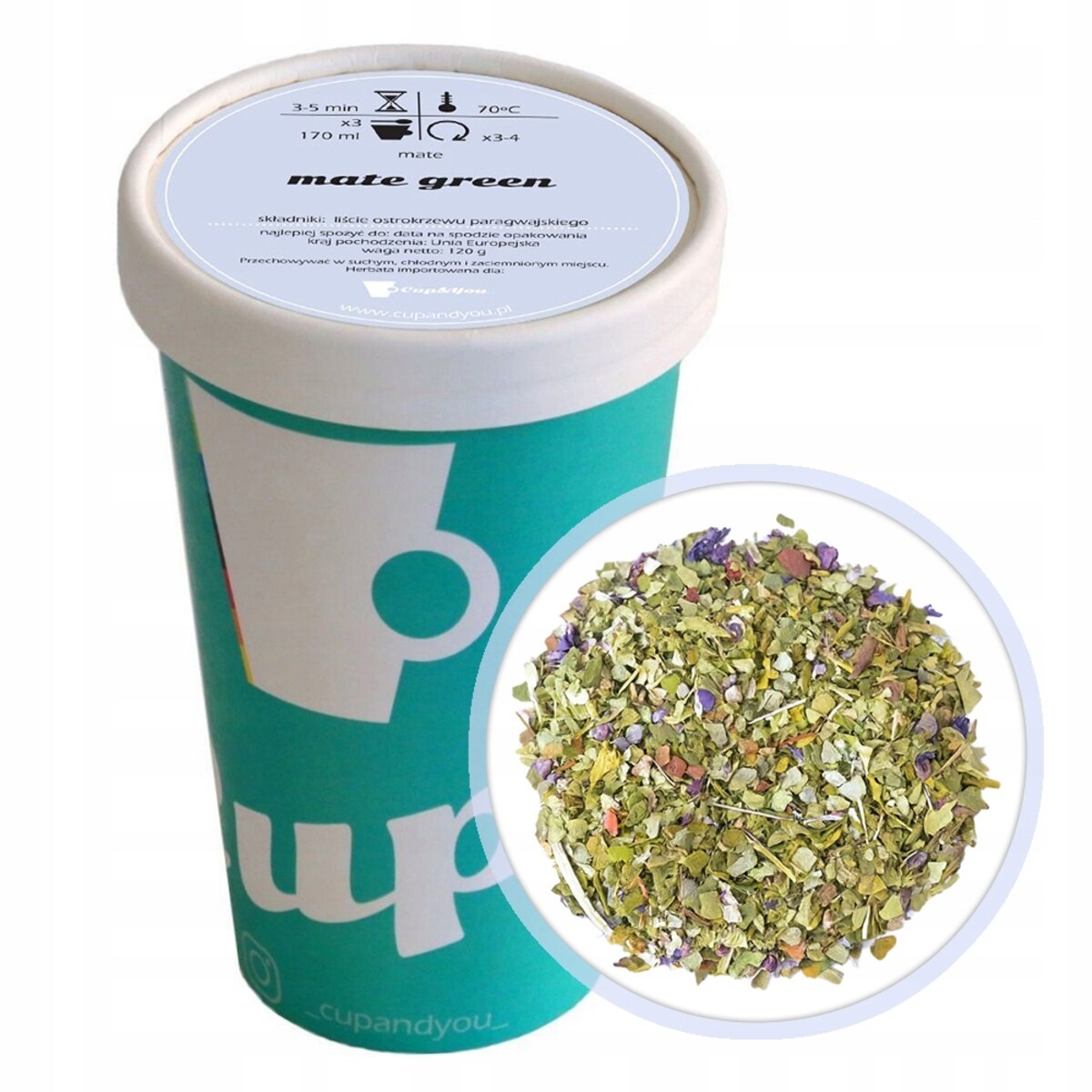 Liściasta sypana Herbata Yerba Mate GREEN ostrokrzew paragwajski EKO 120g - herbata liściasta sypana mieszanka napar susz