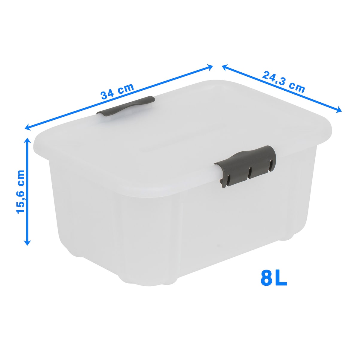 Pojemnik Plastikowy Pudełko 8 L Plastikowe Zamykany Z Pokrywką Pudło Box Do Przechowywania Na Zabawki Biżuterię Ubrania Mleczne
