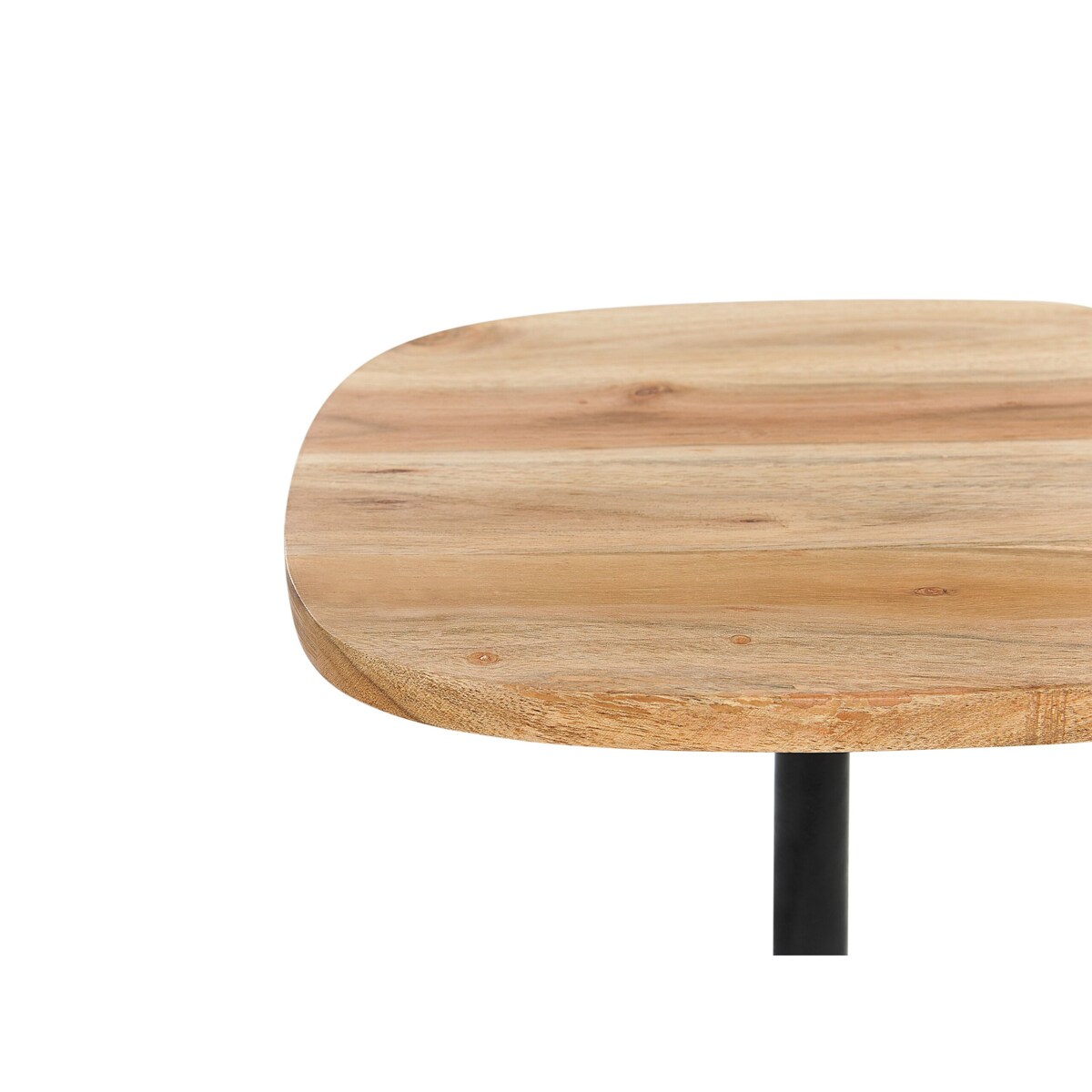 Stolik pomocniczy metalowy jasne drewno z białym OASIS