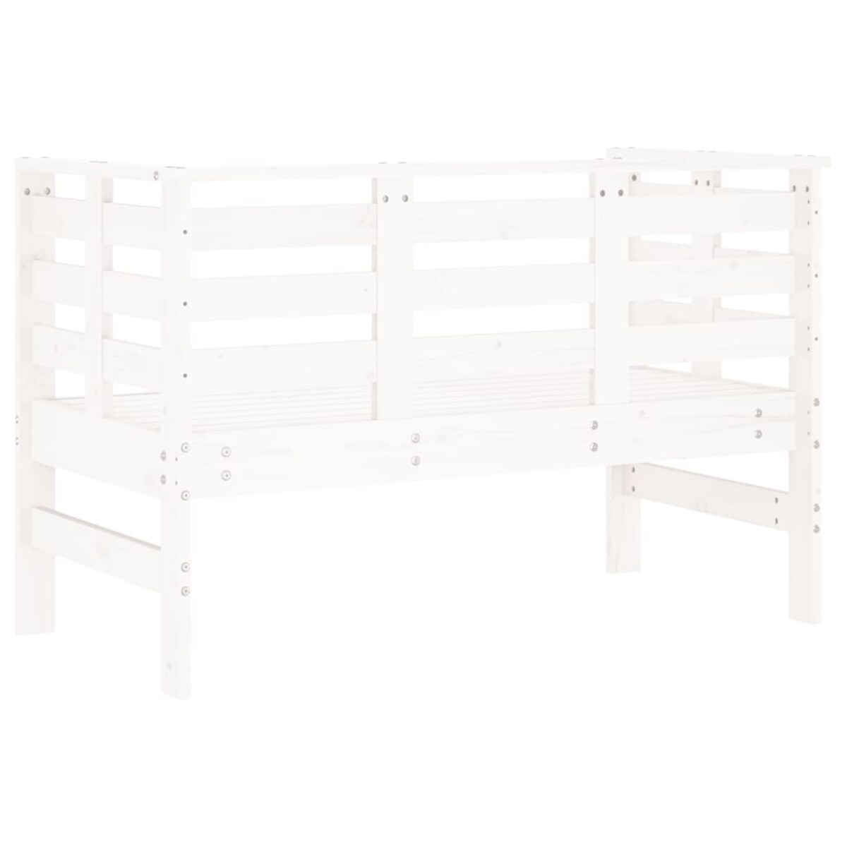 vidaXL Ławka ogrodowa, biała, 111,5x53x71 cm, lite drewno sosnowe