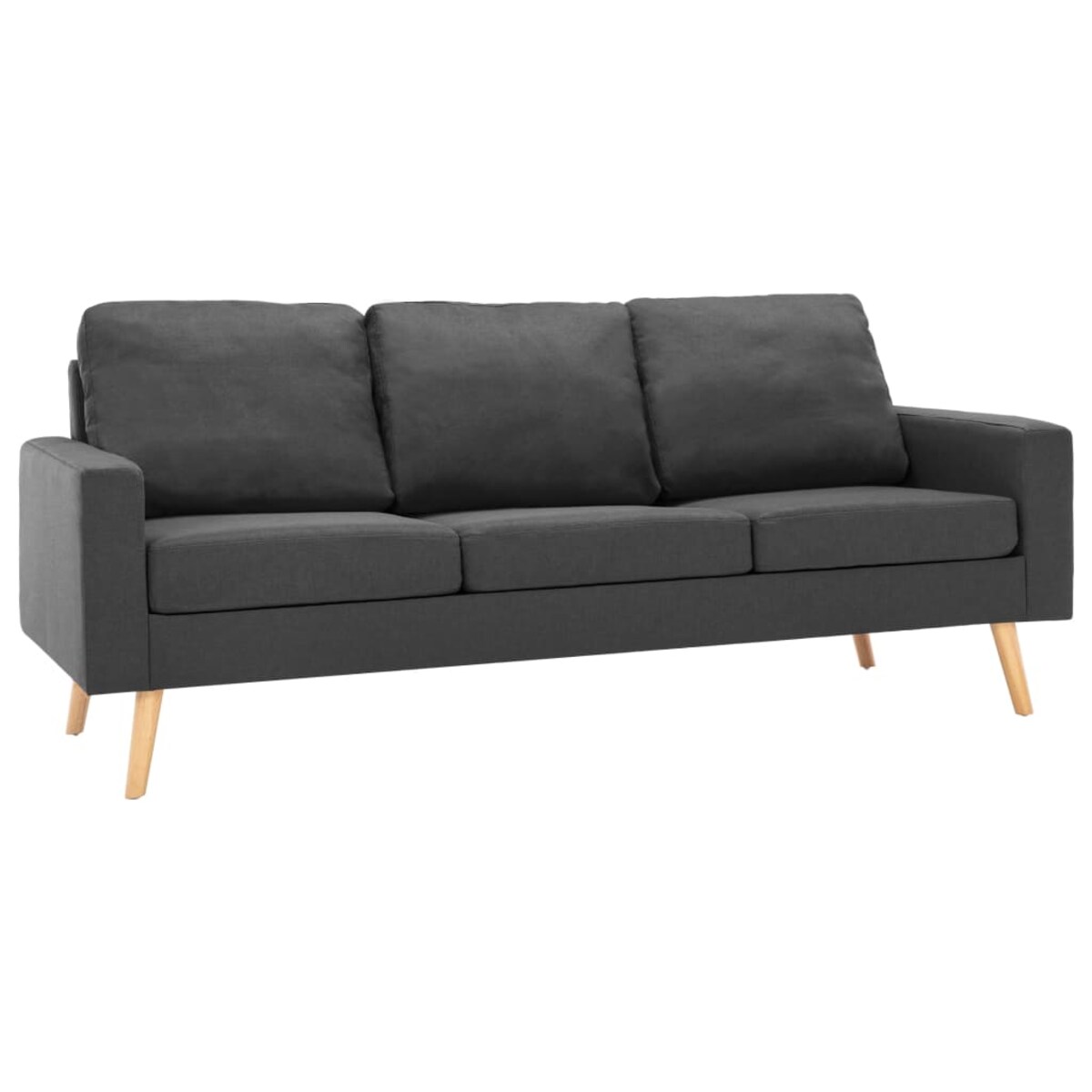 vidaXL 3-osobowa sofa, ciemnoszara, tapicerowana tkaniną
