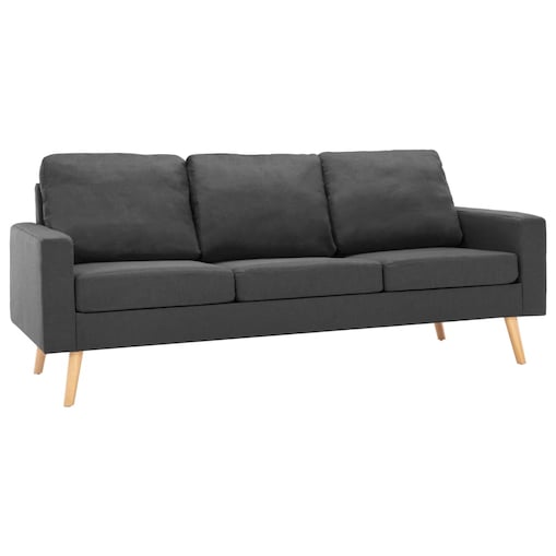 vidaXL 3-osobowa sofa, ciemnoszara, tapicerowana tkaniną