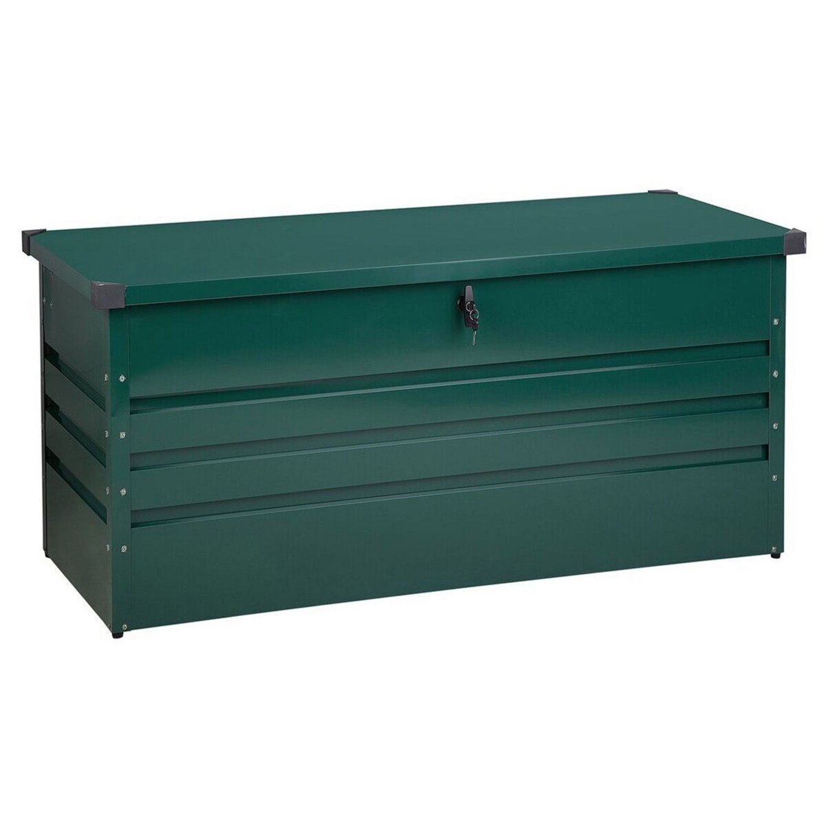 Skrzynia ogrodowa metalowa 400 l zielona CEBROSA