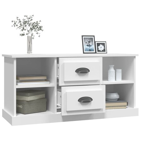 vidaXL Szafka pod TV, biała, 99,5x35,5x48 cm, materiał drewnopochodny