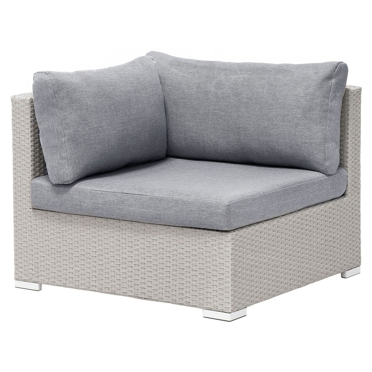 Zestaw ogrodowy z technorattanu 4-osobowy szary SANO II