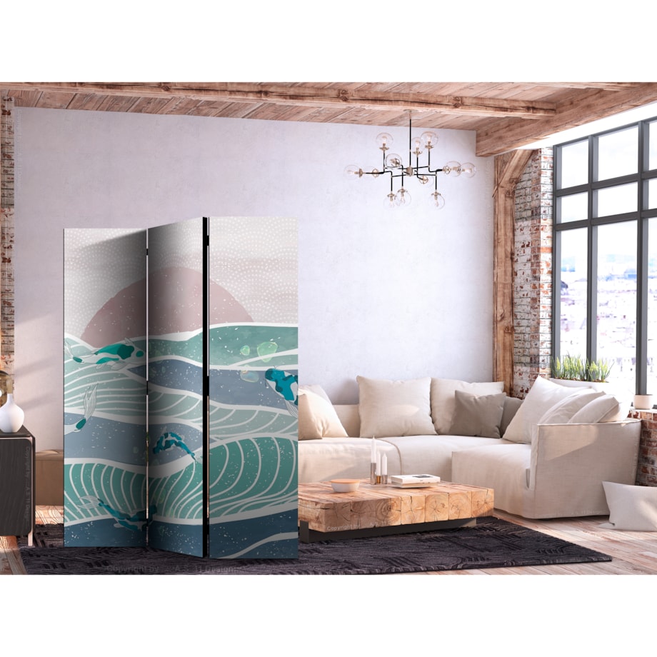Parawan Jednostronny Malowniczy Krajobraz Z Rybami 135x172cm