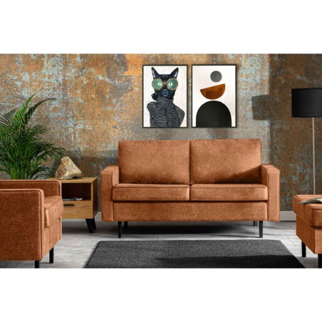 KONSIMO INVIA Sofa w stylu loft 2 osobowa kolor cognac