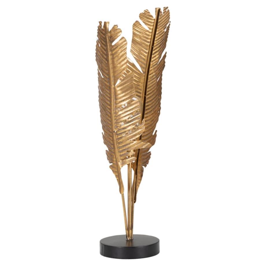 Lampa stołowa Palm, kolor złoty, żelazo, 26 x 26 x 65 cm, 1 x E27, max. 40 W, motyw: palma, do salonu i sypialni, Mauro Ferretti