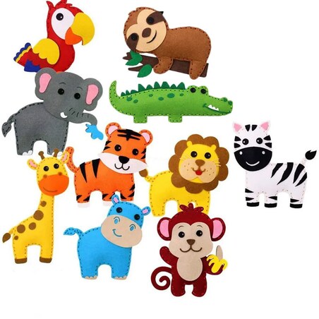 ZOO - filcowy zestaw do szycia DIY - 10 elementów