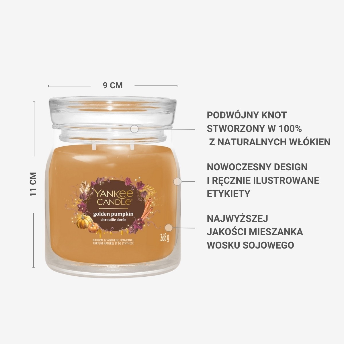 YC SIGNATURE – Świeca średnia GOLDEN PUMPKIN