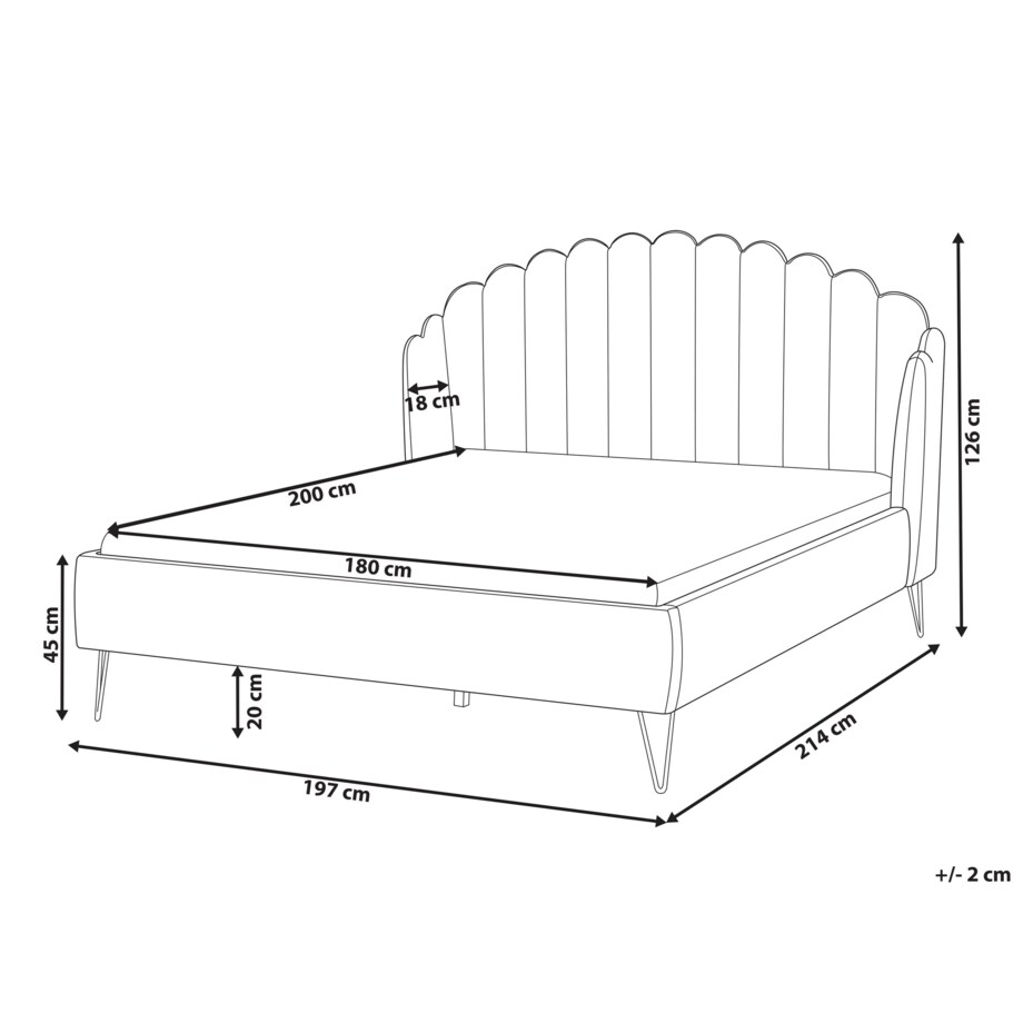 Łóżko welurowe 180 x 200 cm szare AMBILLOU