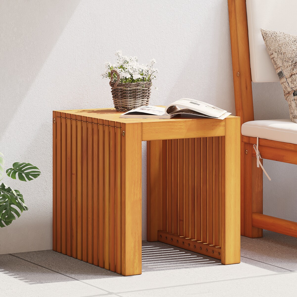 vidaXL Stolik Ogrodowy 43x36x40 cm z Litego Drewna Tekowego