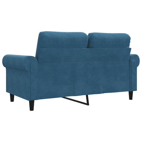 vidaXL Sofa 2-osobowa, niebieski, 120 cm, tapicerowana aksamitem