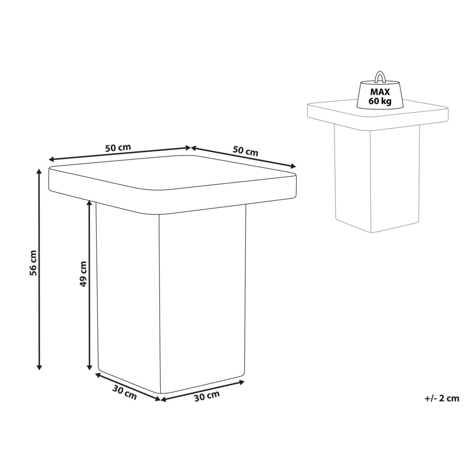 Stolik pomocniczy DUSON Beżowy