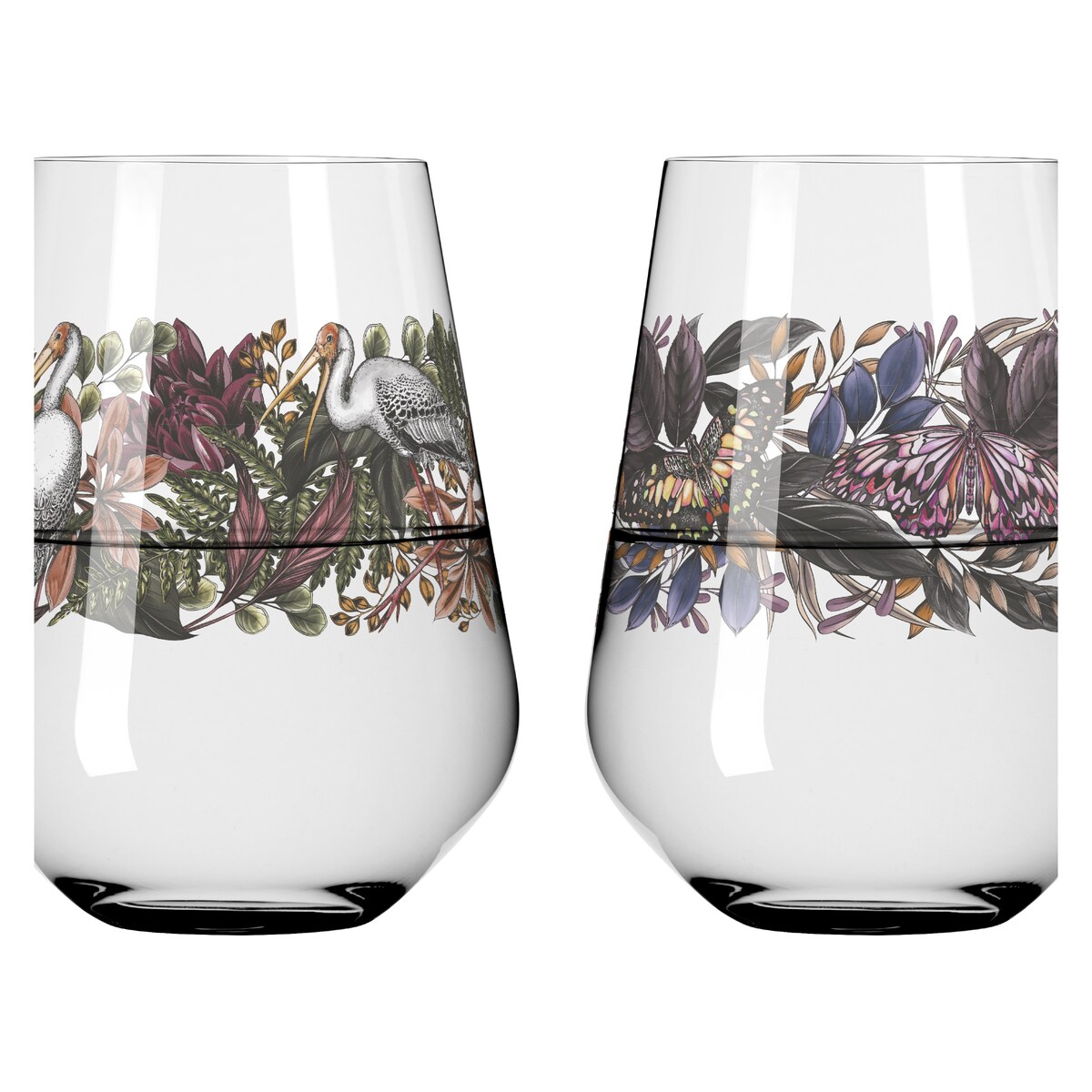 RITZENHOFF 3701001 Gin-Glas 700 ml - Serie Schattenfauna Set Nr. 1, 2 Stück, Storch