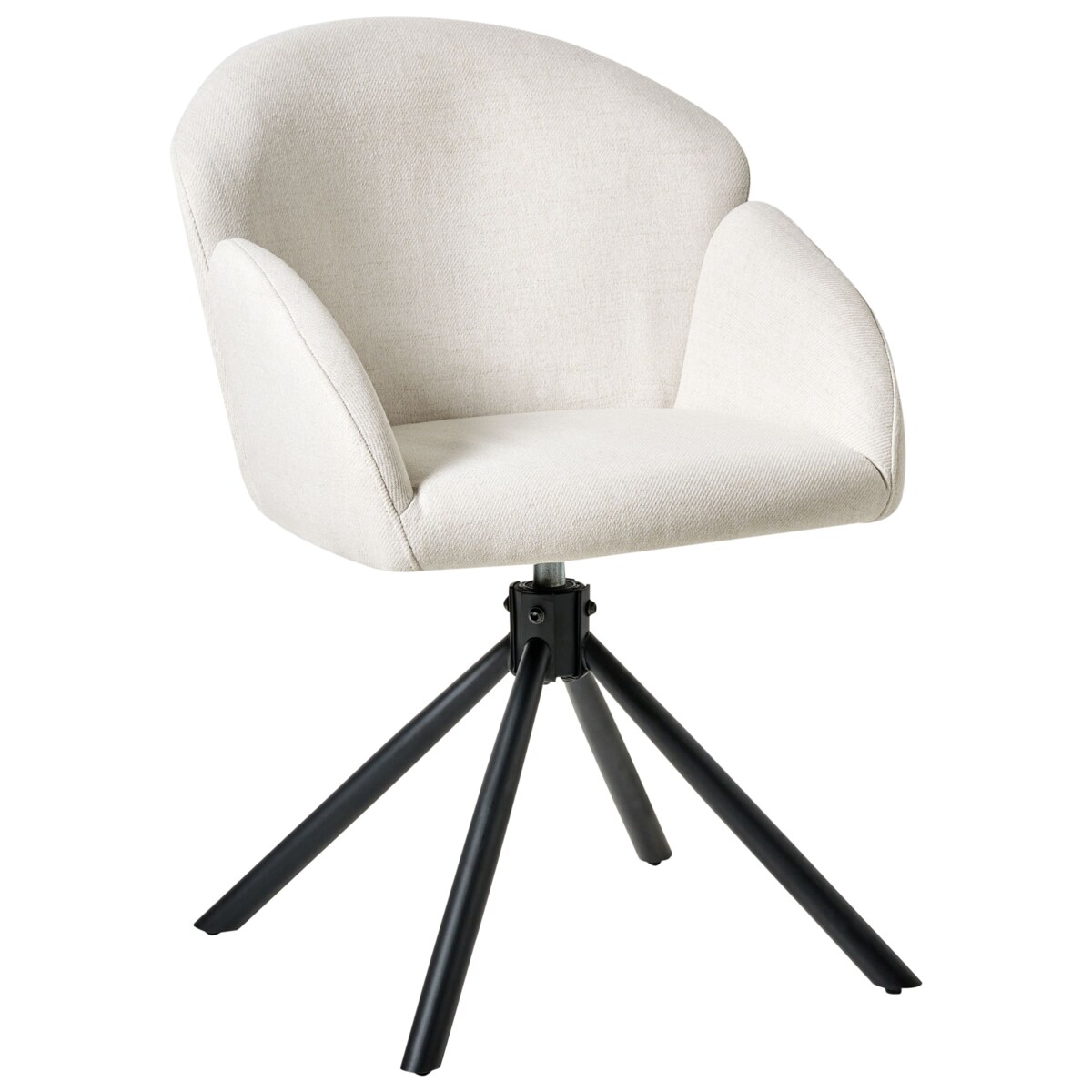 Zestaw 2 krzeseł do jadalni Obrotowy MAYBEE Złamana biel