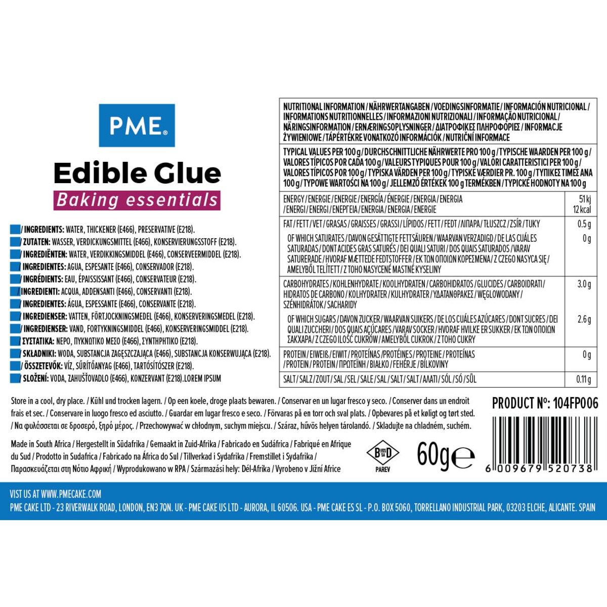 PME Klej spożywczy w żelu 60 g