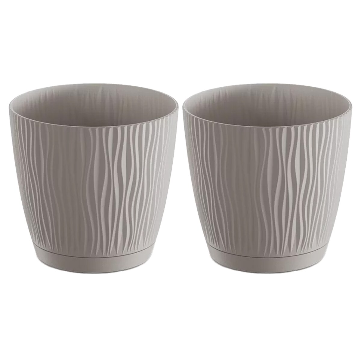 Doniczka Okrągła Z Podstawką Domowa Mocca X2